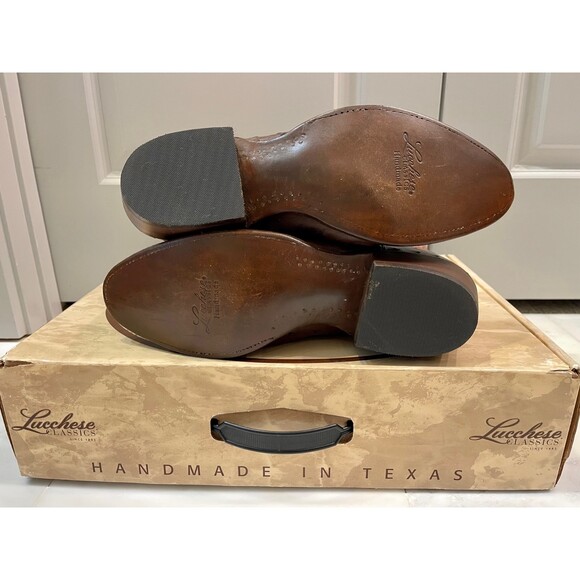 NIB LUCCHESE Classics Men's Sienna Pin Ostrich Medium Round Toe, Sz 10 D (Reg) - Picture 10 of 12